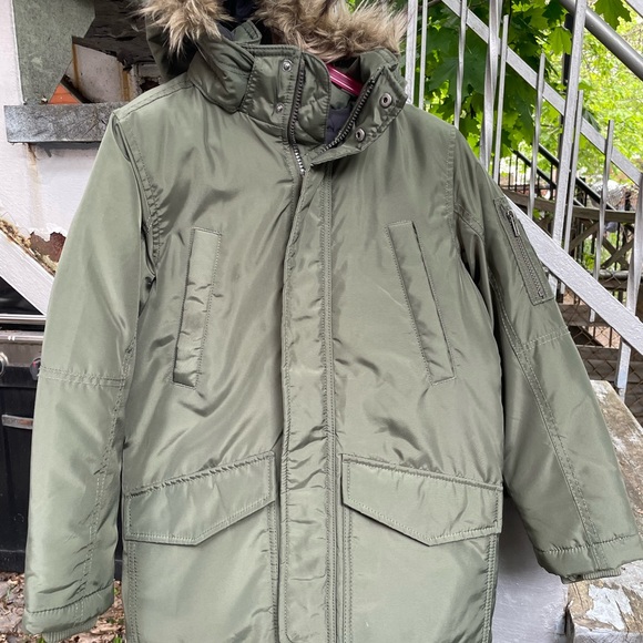 Kids’ winter coat, 3/4 length- fall and early winter. Detachable faux fur hood. - Picture 3 of 6